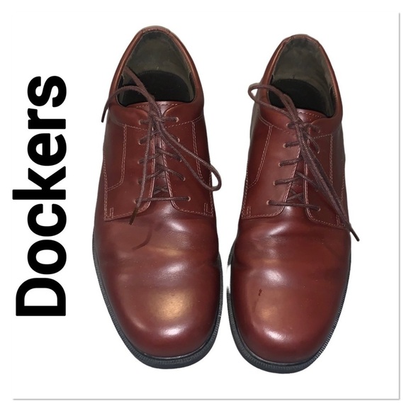 DOCKERS Brown Press Oxfords size 10 in Mahongany - Picture 1 of 9